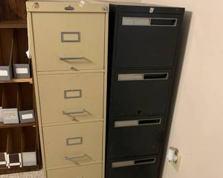 #83 All-Steel Equip. 4 drawer Letter Metal Filing Cabinet - 15x27x52 $20.00
#84 Black 4 Drawer Letter Filing Cabinet - 15x27x52 $20.00
