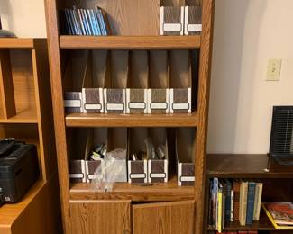 #80 Wood Look Laminate Bookcase w/2 shelves & 2 doors - 30x13x71 $45.00