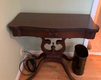 #12 Wood Game Table w/lift-up top w/1 drawer w/harp front - 32x16-32x30 $125.00