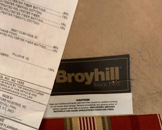 #6 Broyhill Sofa - Burgundy/Green/Cream - 90" Long $125.00