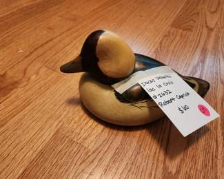 #307 Hand Carved Wood Duck Decoy Lac La Croix #2632 - Artist Robert Capriola $60.00