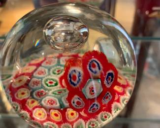 #26 Glass Paperweight w/floating Hexagons - 4x3 $20.00