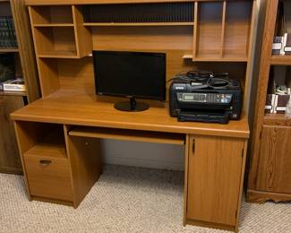 #81 Laminate Desk w/hutch - 60x24x56 - w/2 drawers $45.00
