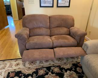 #47 Tan Microfiber Dual Recliner - 62" Long $100.00