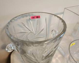#312 Vintage Cut Crystal Ice Bucket $40.00