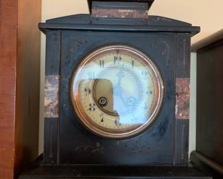 #41 Marble Key-winding Mantle Clock - 9x5.5x11.5 (no key) $125.00
