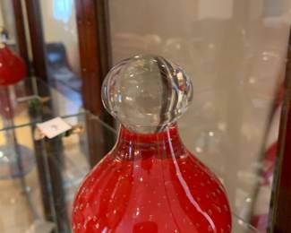 #25 Red w/white Handle Paperweight - 5" Tall $20.00