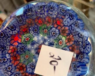 #30 Blue & orange Glass Paperweight $20.00