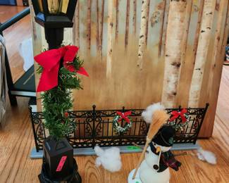 #323 Set of 3 - Byers Choice (Lamp Post - Wroght Iron design Fence - Snowman) $46.00