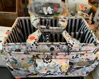 #104 Fabric/Plastic Sewing/Notions Holder Basket $20.00