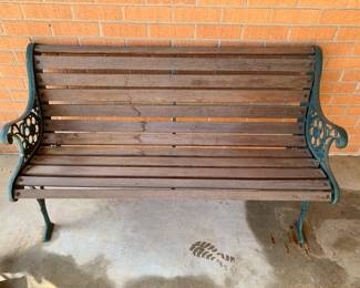 #188 Verde Green Cast Iron Base Park Bench - 50" Wide $100.00