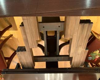 #5 Duncan Phyfe Drop-Side Table w/5 leaves & Brass Ball & Claw Feet and 6 needlepoint harp-back chairs - 24-123 $250.00