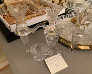 #133 Vintage Candle Holders Candle Arms & 2 epergnes Inserts $35.00