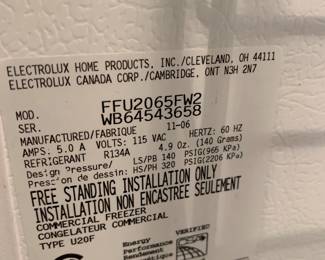 #60 Frigidaire Stand up Frost-Free - 20cu $200.00