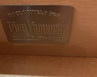 #157 Pier 1 Imports Blonde Coffee Table 22x22x24 w/1 door $75.00