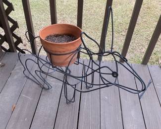 #118 Aluminum Bunny Plant Holder - 33x14x25 $20.00