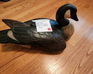 #302 Hand Carved Wood Goose Decoy Limited Edition 1990-1991 (as is, damaged beak) $150.00