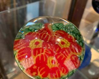 #28 Antique Chinese 1930's glass paperweight - 3x1.5" $30.00