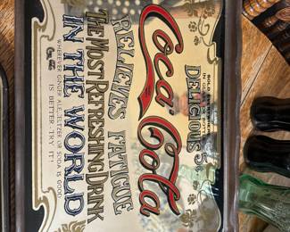 Vintage mirrored Coca Cola tray