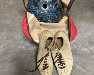 Women’s bowling ball and shoes