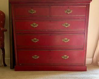 Red 5 Drawer Chest