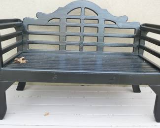 outdoor black bench