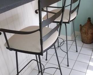 pair metal stools