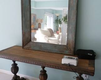 bench table and mirror