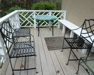 pair chairs and table