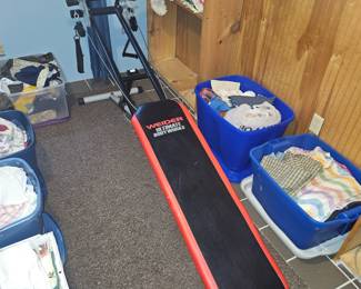 Bins of sewing material, pieces priced at check out.   $40 Wieder Ultimate Body Works