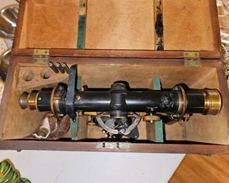 $.        Vintage Wissler St. Louis Surveying Transit Scope w/ wood box