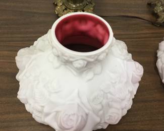 Fenton Gone With the Wind Puffy Rose lamps