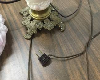 Fenton Gone With the Wind Puffy Rose lamps