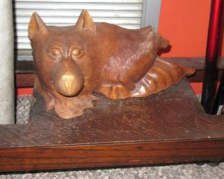 FOS carved dog