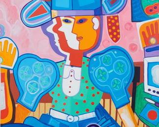 Bob "BumbleBee" Novak. Large oil on canvas. There are 2 of these!