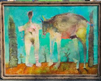 30" x 40" acrylic on canvas Mexican Modernist.