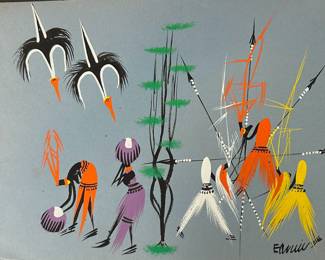 Original 1950s gouache from the Congo. There is a large collection of these!