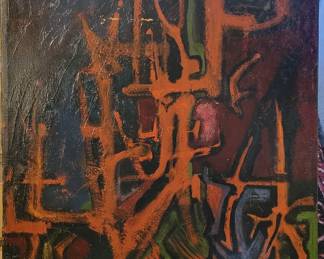 24" x 18" oil on canvas abstract.