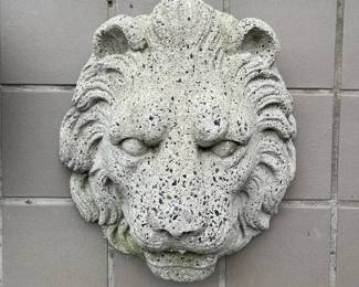 Nina Studio, Outdoor Lion Mask with Spout for Mouth, Cement, Pennsylvania