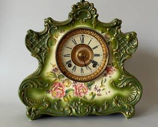 Vintage Dresden Style Porcelain Mantle Clock