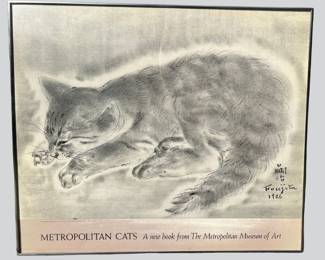 Metropolitan Museum Of Art Poster "Metropolitan Cats" Featuring Tsugouhara Foujita, Cat, Pen And Ink On Paper
