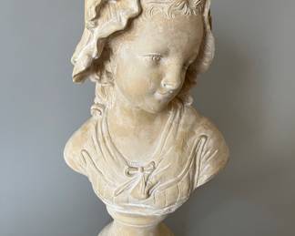 After Grinham Niam, Painted Plaster Bust Of Peasant Girl, Paris