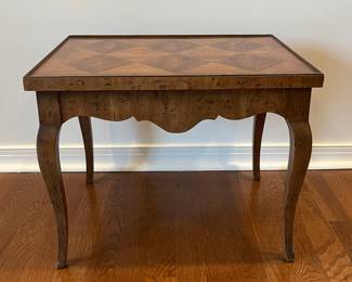 French Provincial Style Accent Table With Inlaid Top
