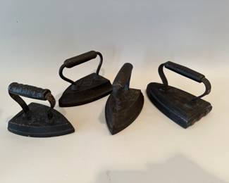 Four Antique Wrought Iron Irons
