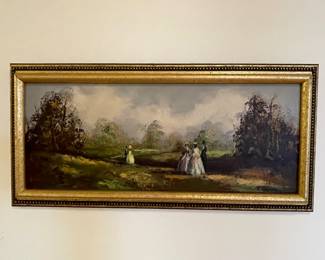 Andre, Walking in a Landscape, 19th Century or Early 20th Century, Oil on Canvas