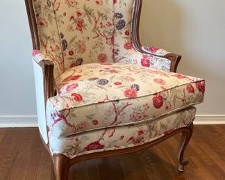 Ethan Allen Louis XV Style Wingback Arm Chair
