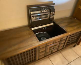 Antique Awesome MCM Record Player console table- can be used as a SWEET tv stand.