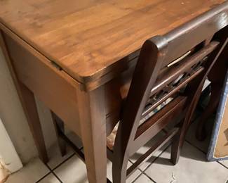sewing table and antique chair