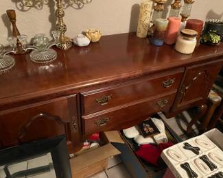 beautiful vintage buffet table