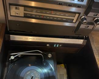 Antique Awesome MCM Record Player console table- can be used as a SWEET tv stand.
